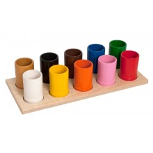 Aufsteller mit 10 farbigen Bleistiftständern 9/6 cm