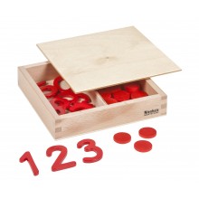 Čísla a žetóny v krabici, tlačené písmo