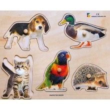 Drevené Puzzle - realistické Kolektív zvierat