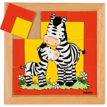 Animal puzzle mother + child - zebra