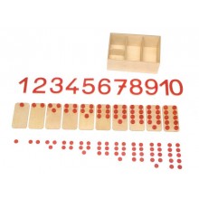 Čísla s tlačidlami a zástupnými symbolmi + čipy v krabici