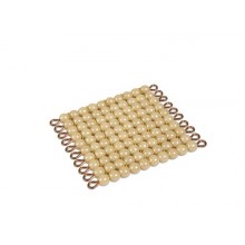 Zlatý perlový štvorec, 10 x 10  - voľné perly, nylon